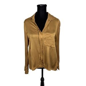 Young Fabulous & Broke Satin Button Down Blouse - Women’s S